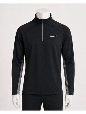Nike Therma-FIT Men's Black Long Sleeve 1/4 Zip Pullover Activewear Top Size M